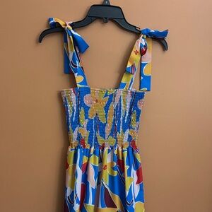 Colorful Floral Sundress with Tie Straps. Small